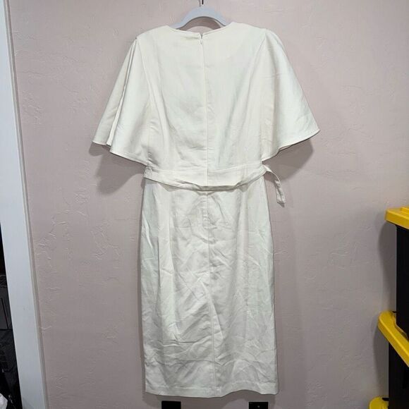 New Ann Taylor Flutter Sleeve Belted Sheath Dress - Picture 6 of 7